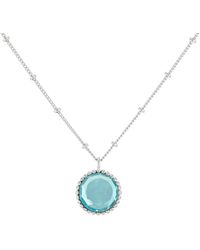 Auree - Barcelona Silver March Birthstone Necklace Blue Topaz - Lyst