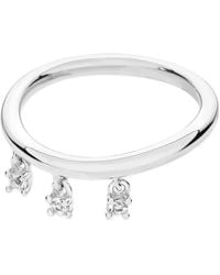 Lucy Quartermaine - Solid Sterling Tri Skinny Drip Ring With Topaz - Lyst