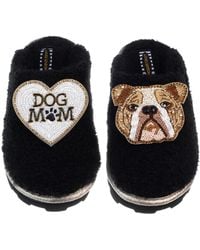 Laines London - Teddy Closed Toe Slippers With Mr Beefy & Dog Mum Mom Brooches - Lyst