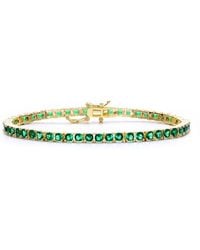 Genevive Jewelry - Rachel Glauber Plated Cubic Zirconia Tennis Bracelet - Lyst