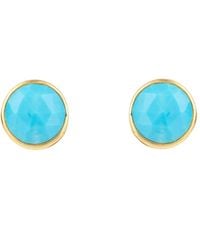 LÁTELITA London - Medium Circle Stud Earrings Gold Turquoise - Lyst