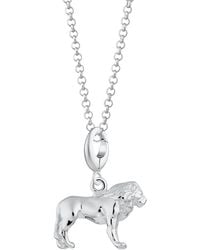 Lily Charmed - Sterling Lion Charm Necklace - Lyst