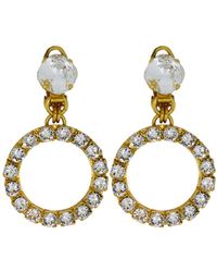 Vickisarge - Neutrals The Small Clear Hoop Earrings - Lyst