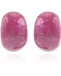 Michael Nash Jewelry - Merrie Resin Semi Hoop Clip On Earrings - Lyst