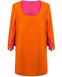 Perlavera - Poly- Cotton Voile Reversible Tunic With Slits - Lyst