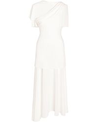 POST MERIDIEM - Chiffon Asymmetrical Midi Dress - Lyst