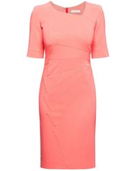 Rumour London - Amelie Fitted Knee Length Dress With Asymmetrical Neckline - Lyst