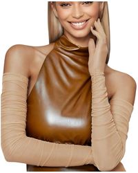 HIGH HEEL JUNGLE by KATHRYN EISMAN - Ariana Ruched Mesh Opera Glove - Lyst