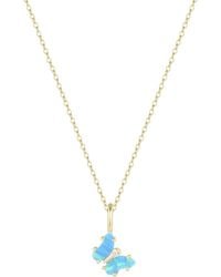 KAMARIA - Mini Opal Butterfly Charm Necklace - Lyst