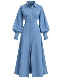 Ofuure - Light Denim Vera Dress - Lyst