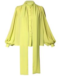 AGGI by HALEWSKI - Loretta Wild Lime Long Sleeve Shirt - Lyst