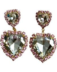 Laura Gray - Double Heart Crystal Post Earrings - Lyst