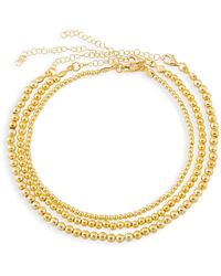 The Pheia - Triple Layer Bead Anklet - Lyst