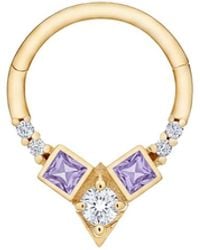 Zohreh - Tanzanite & Diamond Daith Hoop Earring 9K - Lyst