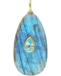 KAMARIA - Labradorite Gemstone Pendant With Topaz - Lyst