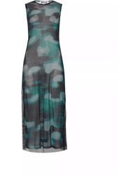 Amy Lynn - Porto Rhinestone Embellished Abstract Mesh Midi Dress - Lyst