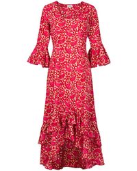 At Last - Victoria Midi Dress Swirl - Lyst