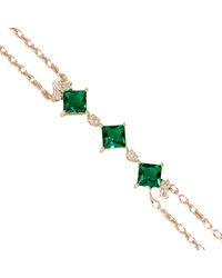 Juvetti - Forma White Gold Bracelet In Emerald & Diamond - Lyst