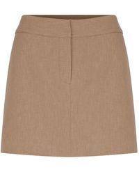 NAZLI CEREN - Marde A-line Mini Skirt In Almond Buff - Lyst