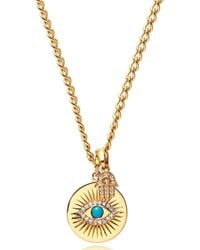 Nialaya - Skyfall Evil Eye And Hamsa Hand Necklace - Lyst