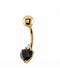 Zahav Jewelry - 10K Solid Heart Shaped Cz Belly Ring - Lyst