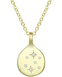 Genevive Jewelry - Rachel Glauber Stunning Plated Cubic Zirconia Round Bar Charm Pendant Necklace - Lyst
