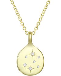 Genevive Jewelry - Rachel Glauber Stunning Gold Plated Cubic Zirconia Round Bar Charm Pendant Necklace - Lyst