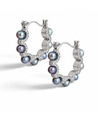 Ninemoo - Nacre Noire Peacock Pearl Hoops - Lyst