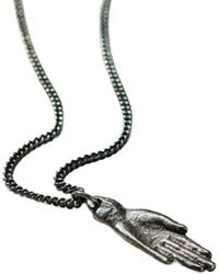 Posh Totty Designs - Sterling Oxidised Hand Necklace - Lyst