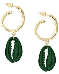 Adriana Pappas Designs - Hammered Hoop Shell Drops - Lyst