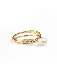 Ebru Jewelry - Minimalist Pearl & Elegant Cocktail Ring - Lyst