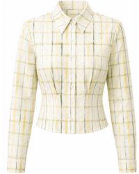 Exquise - Neutrals Floriana Long Sleeve Crop Shirt - Lyst