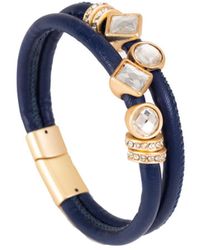Saachi - Bling Charm Leather Bracelet - Lyst