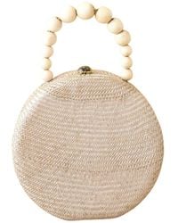 LIKHÂ - Neutrals Dusty Rose Round Classic Handbag With Wood Bead Handle - Lyst