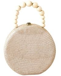 LIKHÂ - Neutrals Dusty Rose Round Classic Handbag With Wood Bead Handle - Lyst