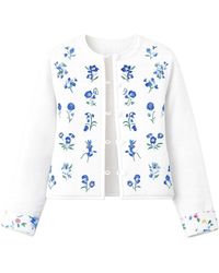 Yumi' - Floral Embroidery Reversible Cotton Jacket - Lyst