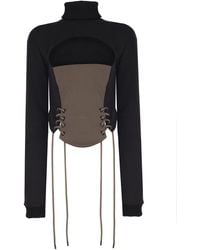 No'design - Corset Detail Khaki Sweatshirt - Lyst