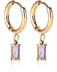 Evie Jewelry - Luxe Drop Tanzanite Huggie Earrings - Lyst