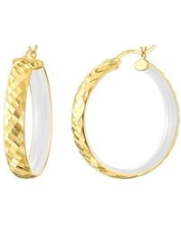 Gold & Honey - Hammered Hoop Earrings With Enamel - Lyst