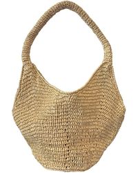 PAIGE - Neutrals Handwoven Raffia Tote Handbag - Lyst