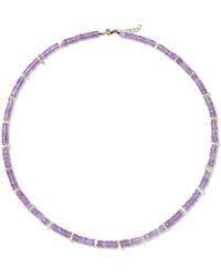Bombyx House - Birthstone February Amethyst Pearl Station Necklace - Lyst