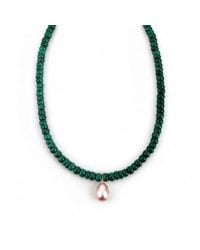 Leni James - The Capri Malachite And Pearl Necklace - Lyst