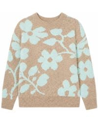 Yumi' - Floral Intarsia Relaxed Fit Jumper - Lyst