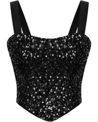 POST MERIDIEM - Sequin Corset Top - Lyst