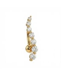 Zahav Jewelry - 14K Solid 14G Graduated Cz Dangle Belly Ring - Lyst