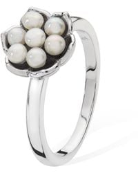 Lucy Quartermaine - Solid Sterling Royal Pearl Flower Ring - Lyst