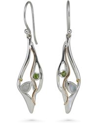 Isla Silver - Elegant Moonstone & Peridot Earrings - Lyst