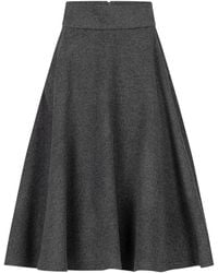 Nikka Place - Wool Midi Skirt With High Waist & Pockets - Lyst