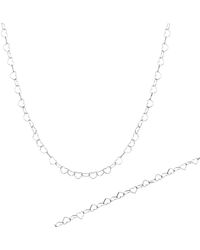 Spero London - Love Heart Sterling Chain Bracelet & Necklace Set - Lyst