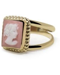 Vintouch Italy - The Beloved Gold-plated Pink Cameo Ring - Lyst